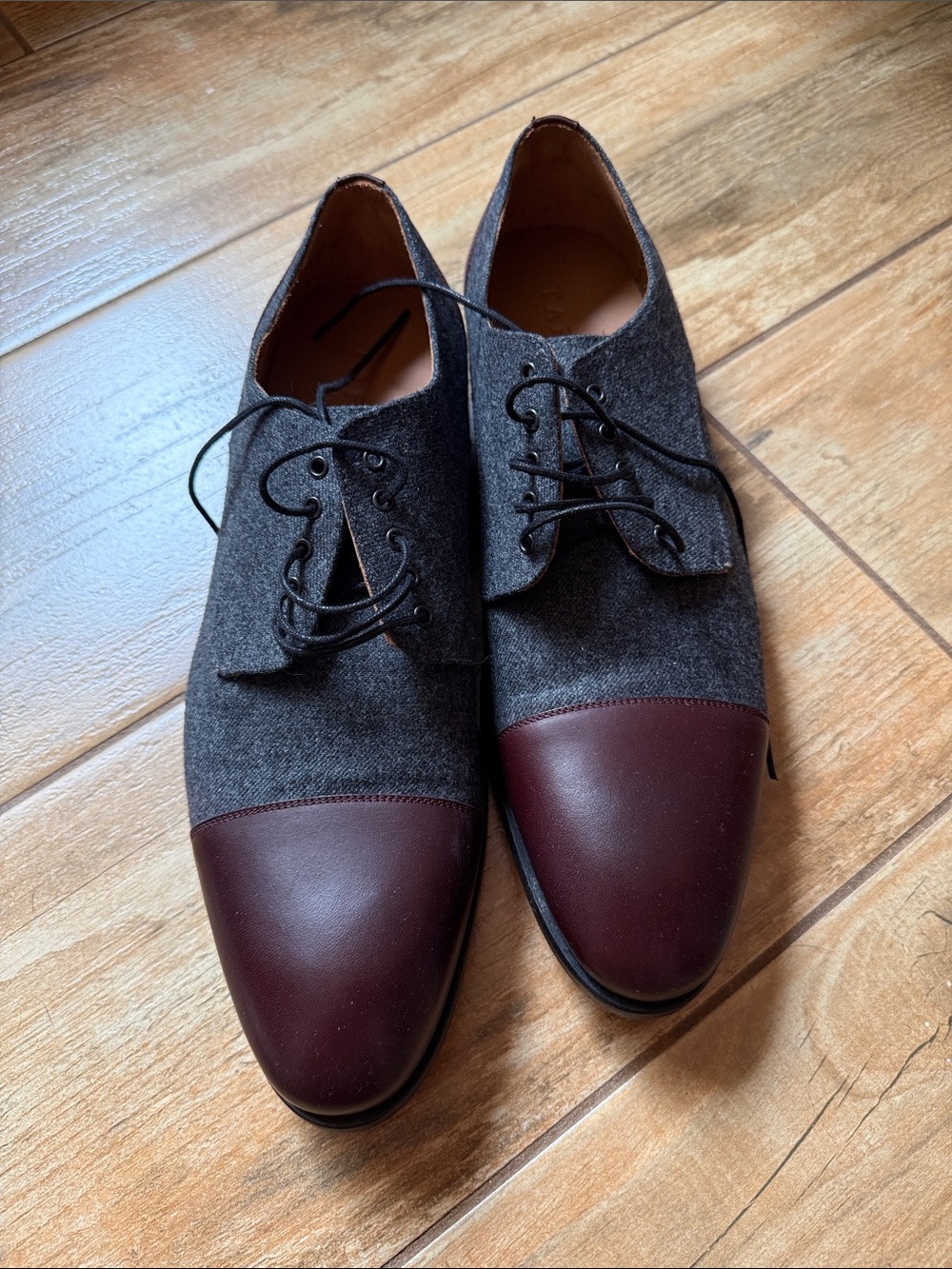 Taft The Jack Oxford Lace Up Shoe Gray Oxblood